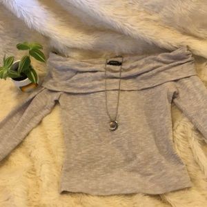 Cold-shoulder Grey sweater